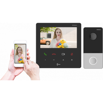 Комплект домофона HIWATCH DS-D200IKWF серебристый